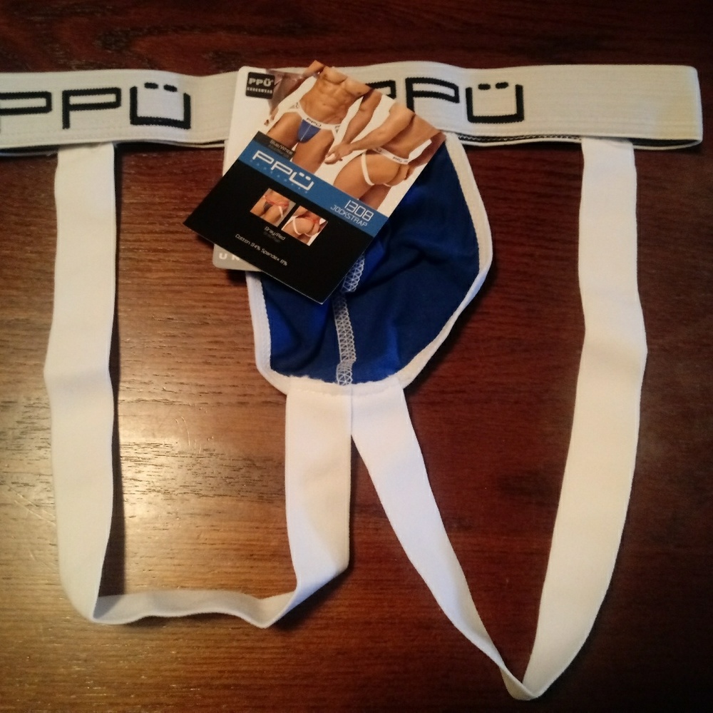 Jocks straps blue and white